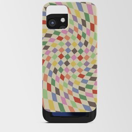 Colorful Checkered Swirl Pattern iPhone Card Case