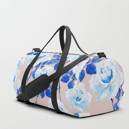 Roses watercolor illustration print pattern Duffle Bag