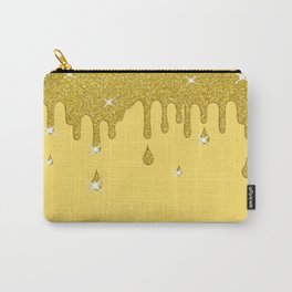 Dripping Gold Glitter Effect & Sparkles Carry-All Pouch