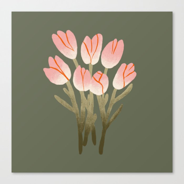 Tulip Drawing Canvas Print