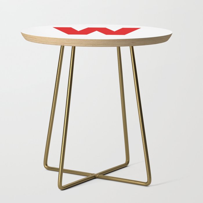 letter W (Red & White) Side Table