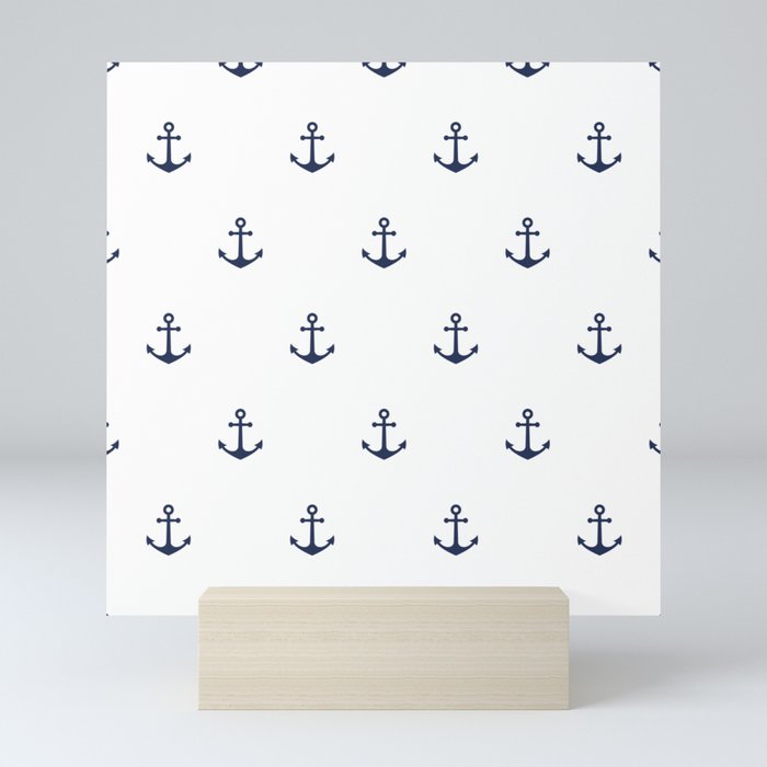 Anchor Pattern Mini Art Print