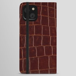 Textured Crocodile Leather iPhone Wallet Case