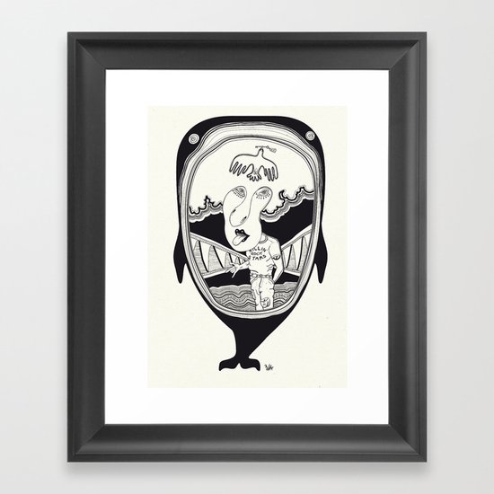 Inside the whale Framed Art Print