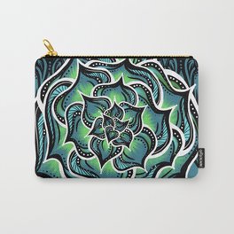 Succulents and Black Lace | Nicole B Roberts Carry-All Pouch | Floral, Succulents, Drawing, Botanicals, Sacredgeometry, Blacklace, Digital, Pattern 