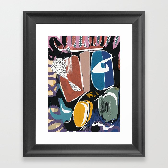 Colorful abstract pebbles Framed Art Print