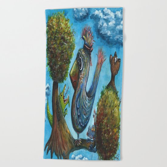 Strange Bird in a Strange Land Beach Towel