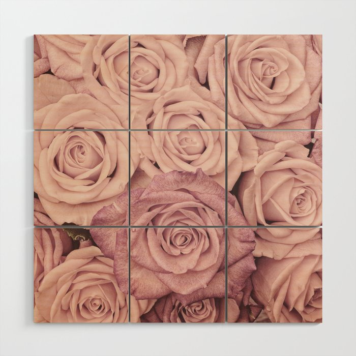 Some People Grumble - Pink Rose Pattern - Roses Garden Wood Wall Art