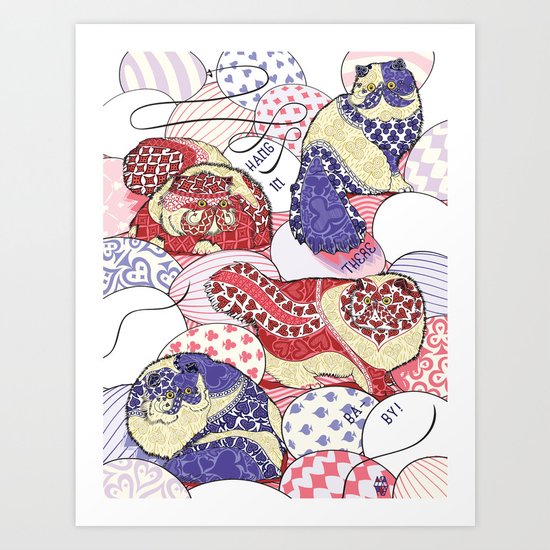 Cat Card Calico Art Print