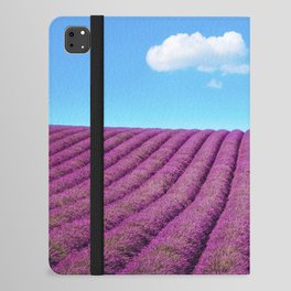 Lavender flowers field and surreal clouds. Provence iPad Folio Case