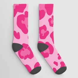 Pink Leopard Print Pattern Wallpaper - Preppy Aesthetic Socks