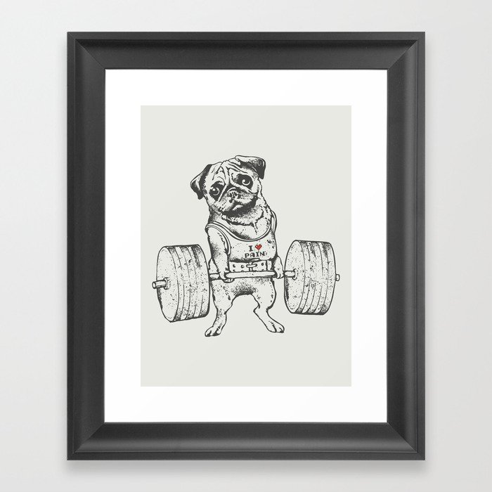 Pug Lift Framed Art Print
