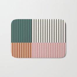 Color Block Line Abstract V Bath Mat