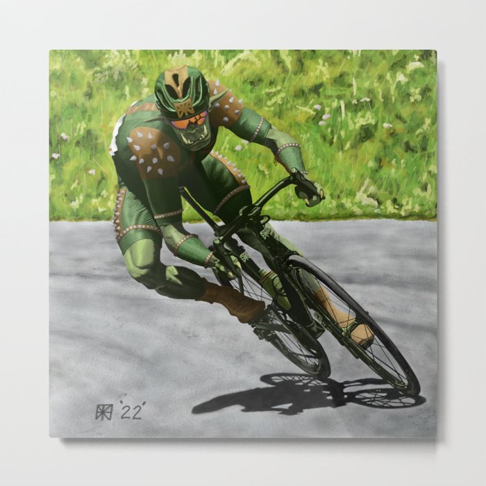 Fantasy Cyclist Bike Racing Metal Print