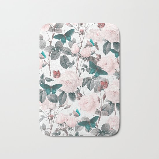 ROSES AND BUTTERFLIES Bath Mat