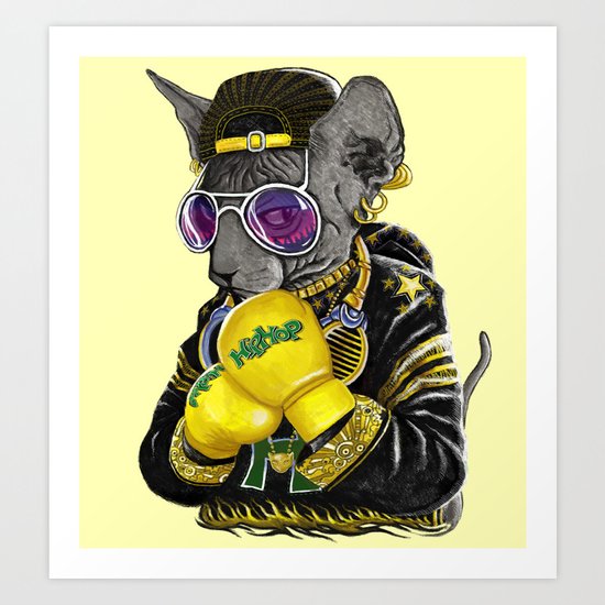 Boxing Cat 3 Art Print