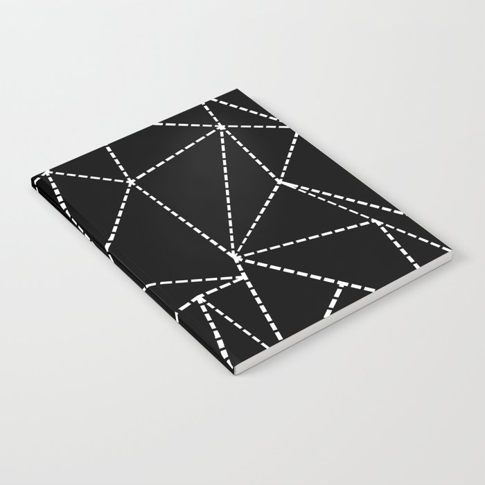 Abstract Dotted Lines White on Black Notebook