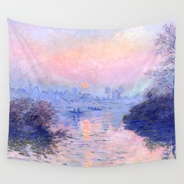 Claude Monet "Sunset on the Seine at Lavacourt. Winter Effect" Wall Tapestry