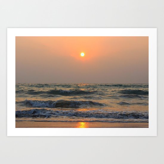 Sunset over the sea. Art Print