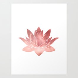 Pink Lotus Flower | Watercolor Texture Art Print