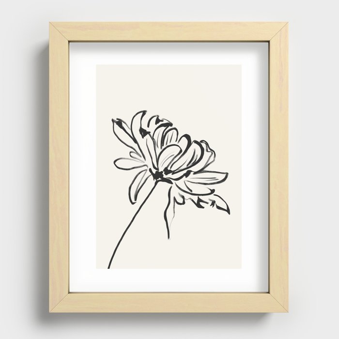 sketch art flower Recessed Framed Print