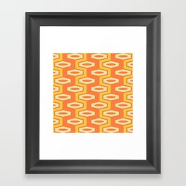 Atomic Geometric Pattern 251 Orange and Yellow Framed Art Print