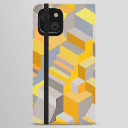 Labyrinth Marigold Yellow Grey iPhone Wallet Case