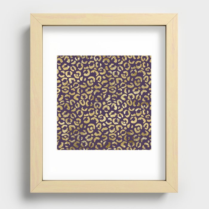 Foil Glam Leopard Print 11 Recessed Framed Print
