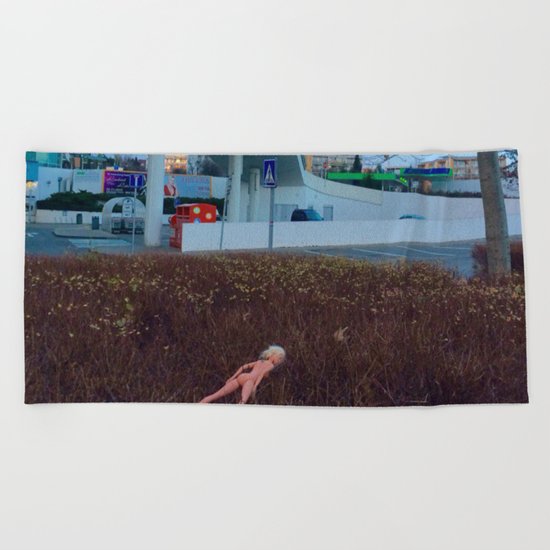 prague, lost Barbie girl Beach Towel
