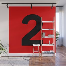 Number 2 (Black & Red) Wall Mural