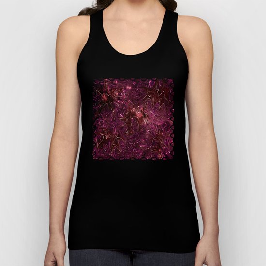 The Wolves Hidden in the Pink Tourmaline Galaxy Unisex Tank Top