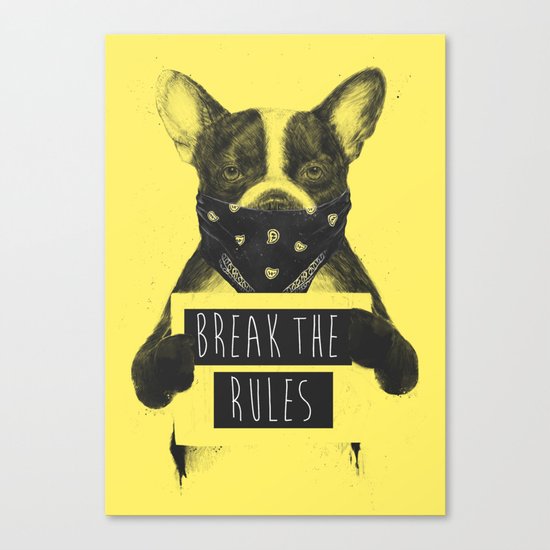 Rebel dog (yellow) Canvas Print