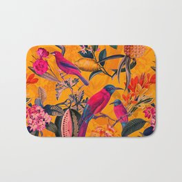Vintage And Shabby Chic - Colorful Summer Botanical Jungle Garden Bath Mat