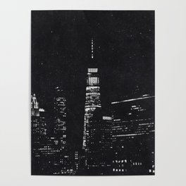 Lights of NYC | New York City Minimalism Black and White Poster