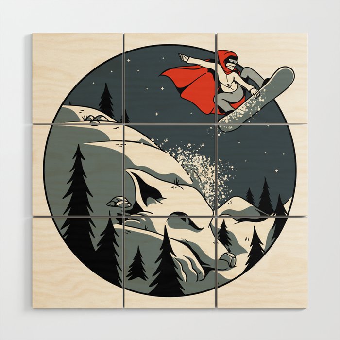 Red Hood Snowboard Wood Wall Art