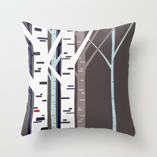 birch trees Throw Pillow