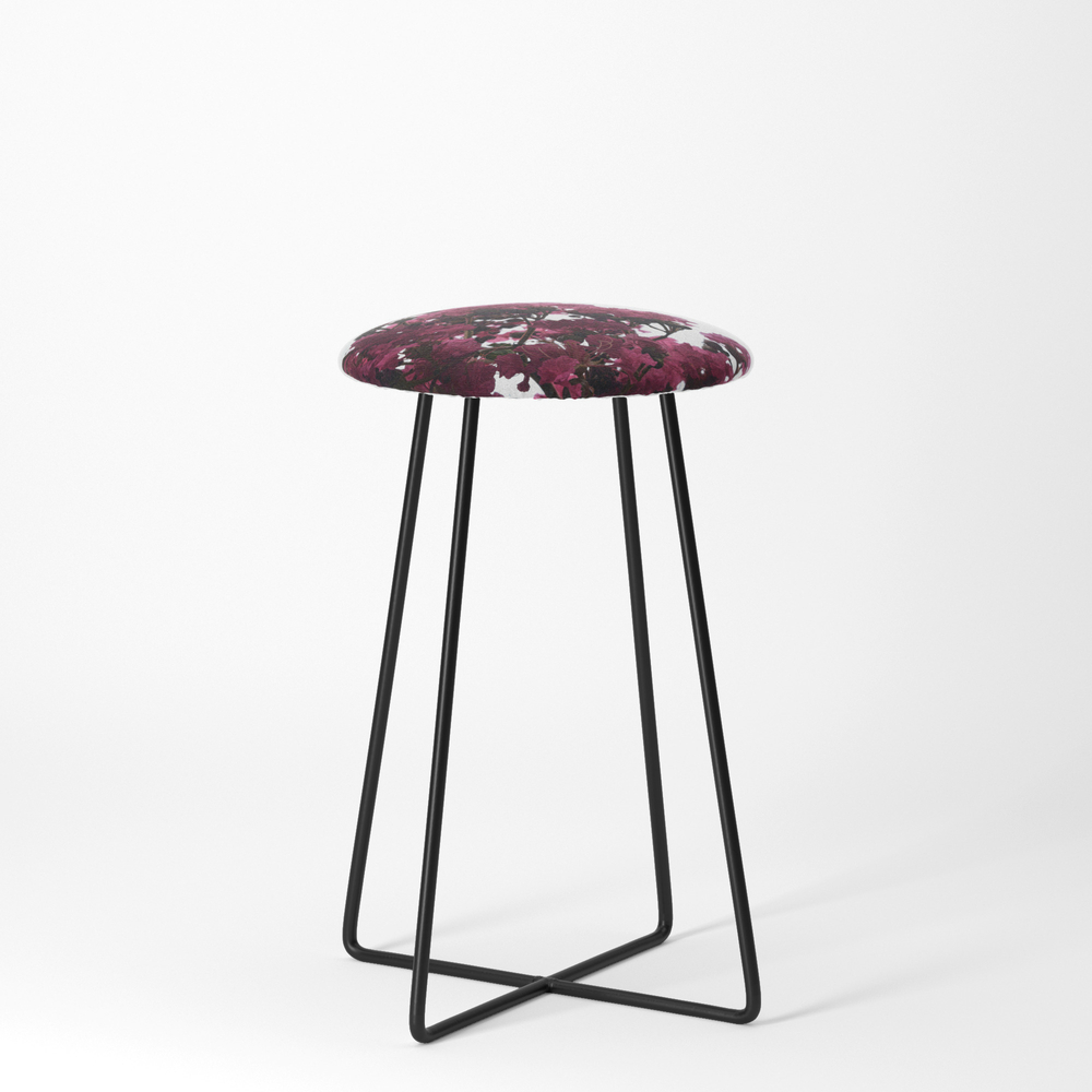 Pink Blossoms Counter Stool by rhiannapower