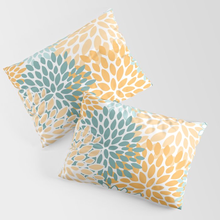 Modern, Floral Prints, Green and Yellow Pillow Sham