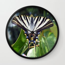 Swallowtail Buttterfly Resting on Oleander Leaves Wall Clock | Nature, Animal, Pattern, Photo 