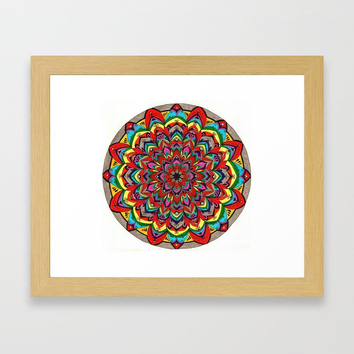 Rainbow Mandala Framed Art Print