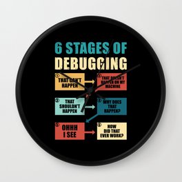 Funny Debugging Programmer Gift Coding Lover Wall Clock