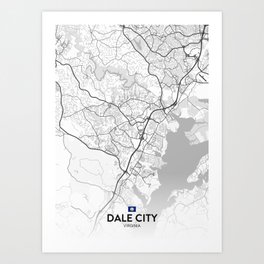Dale City, Virginia, United States - Light City Map Art Print
