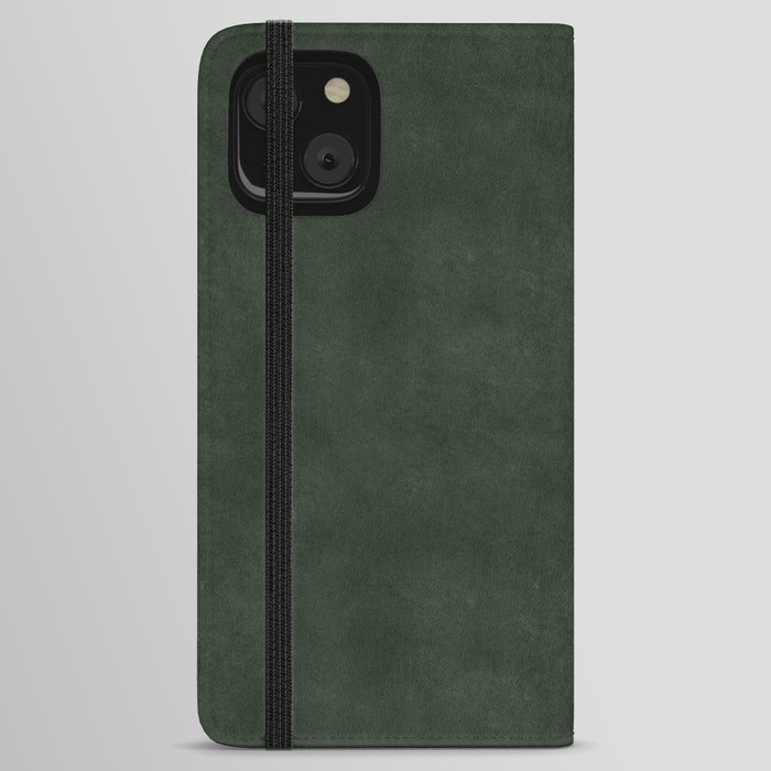 Dark green distressed vintage antique exclusive look solid color iPhone Wallet Case