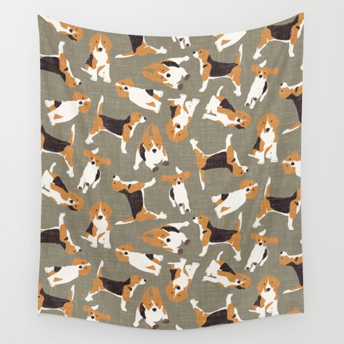 beagle scatter stone Wall Tapestry