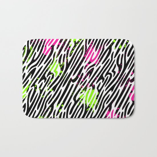 Wild Zebra Print Bath Mat
