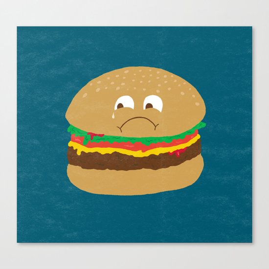 Sad Hamburger Canvas Print