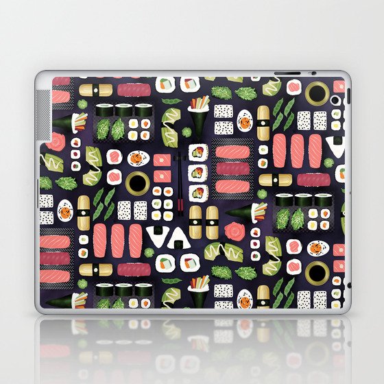 Endless Lush Sushi on black-purple Laptop & iPad Skin