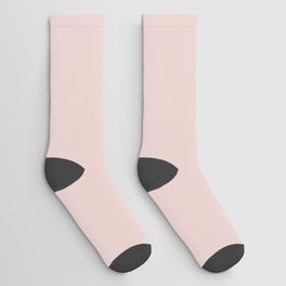 Ultra Light Pastel Pink Solid Color Pairs PPG Cool Melon PPG1057-2 - All One Single Shade Hue Colour Socks