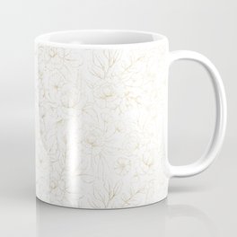Elegant simple modern faux gold white floral Coffee Mug
