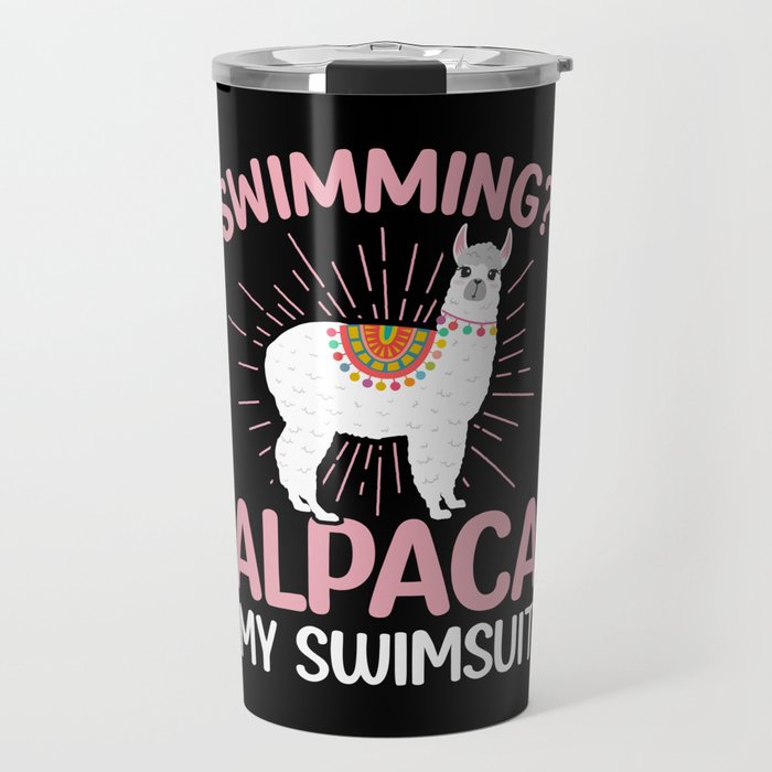 Swimming Alpaca my swimsuit Travel Mug